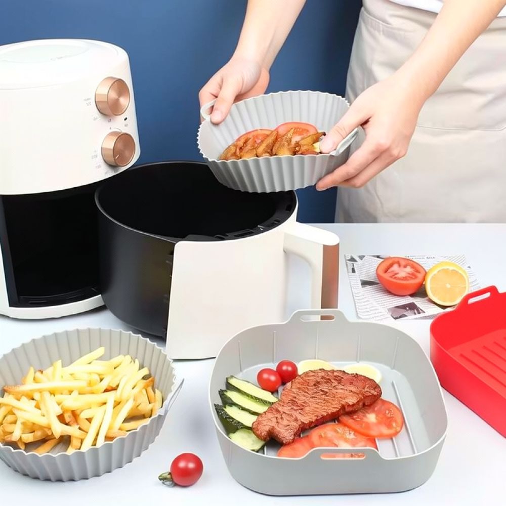 Air Fryer Silicone Pot Liner - Reusable Square Silicone Liner Air Fryer